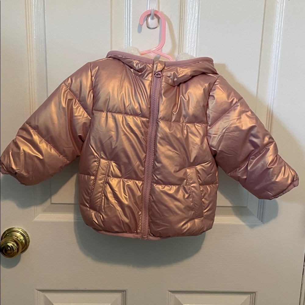 Shimmering Pink Kids Puffer Jacket